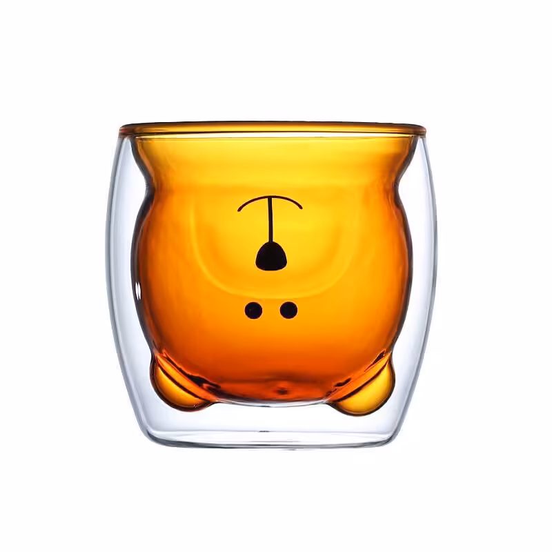 لیوان دوجداره پیرکس خرس