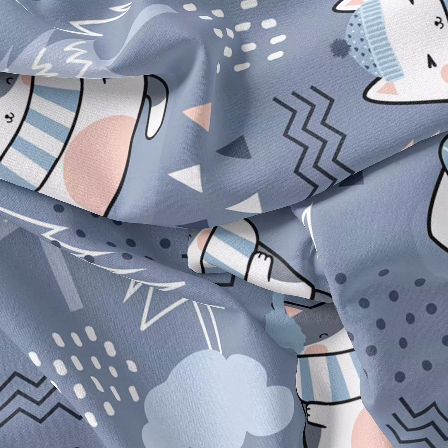 پارچه ملحفه مخمل پارچه باما طرح گربه زمستانی کد 5011467