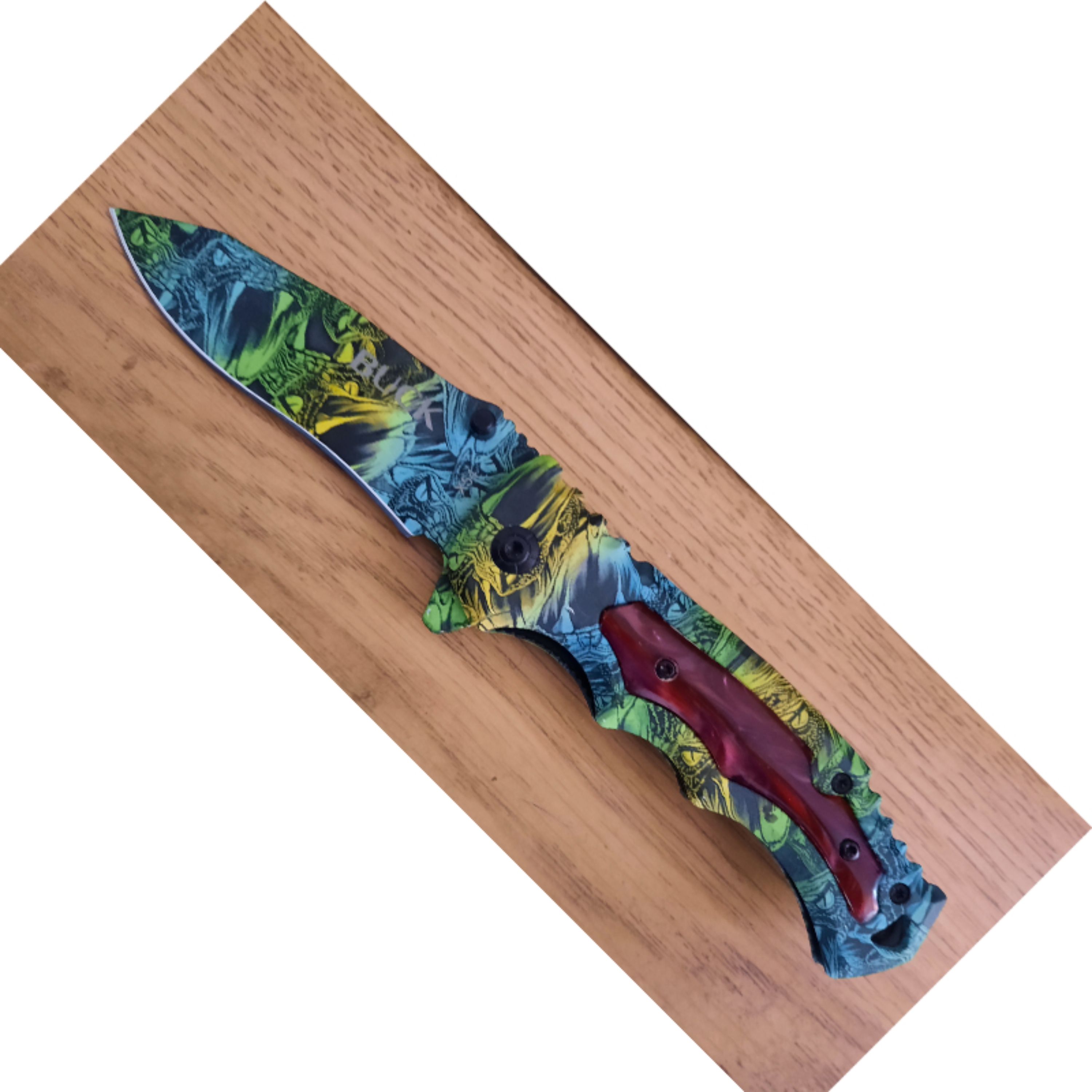 چاقوی باک طرحدار رنگی 22 سانتی متری