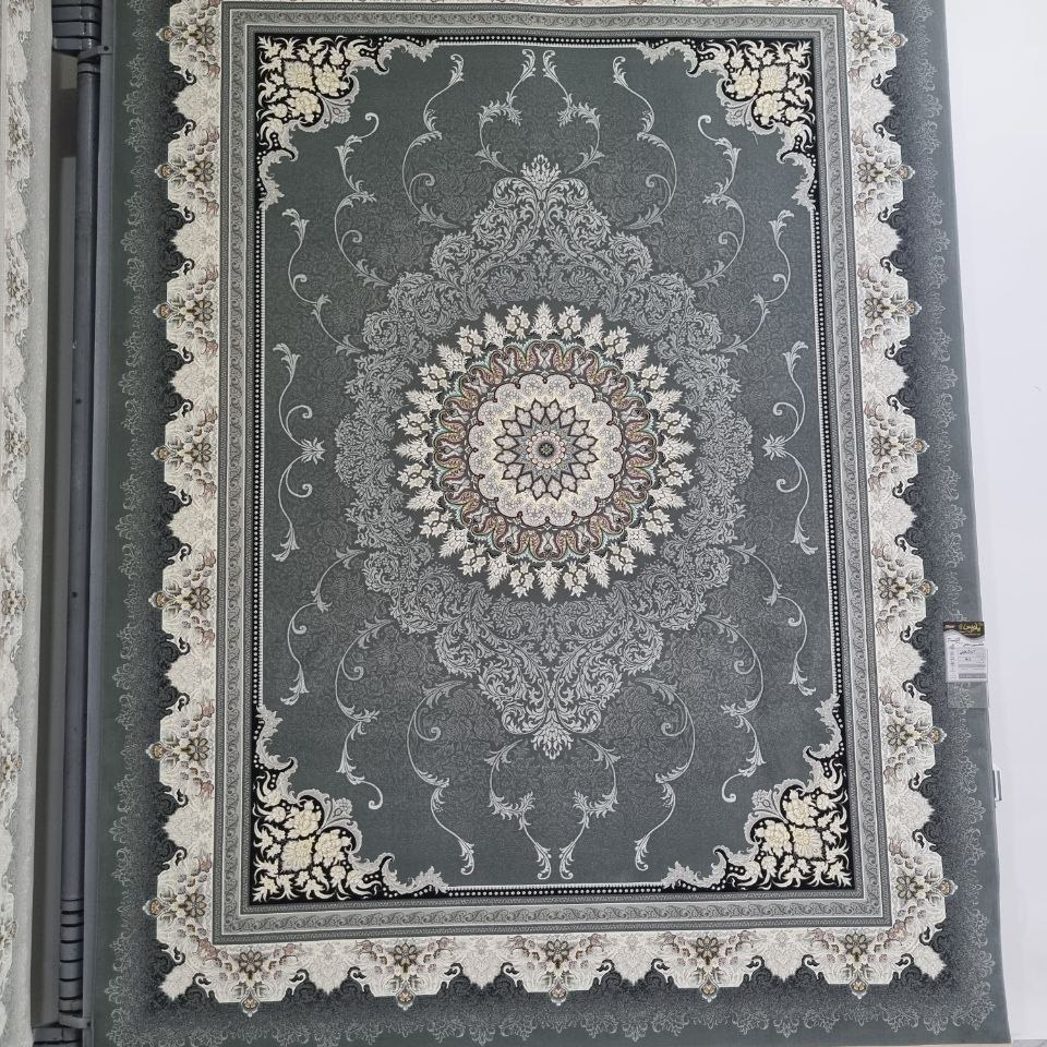 فرش پاتریس 700شانه تراکم 2550 طرح آرامش طوسی 12متری