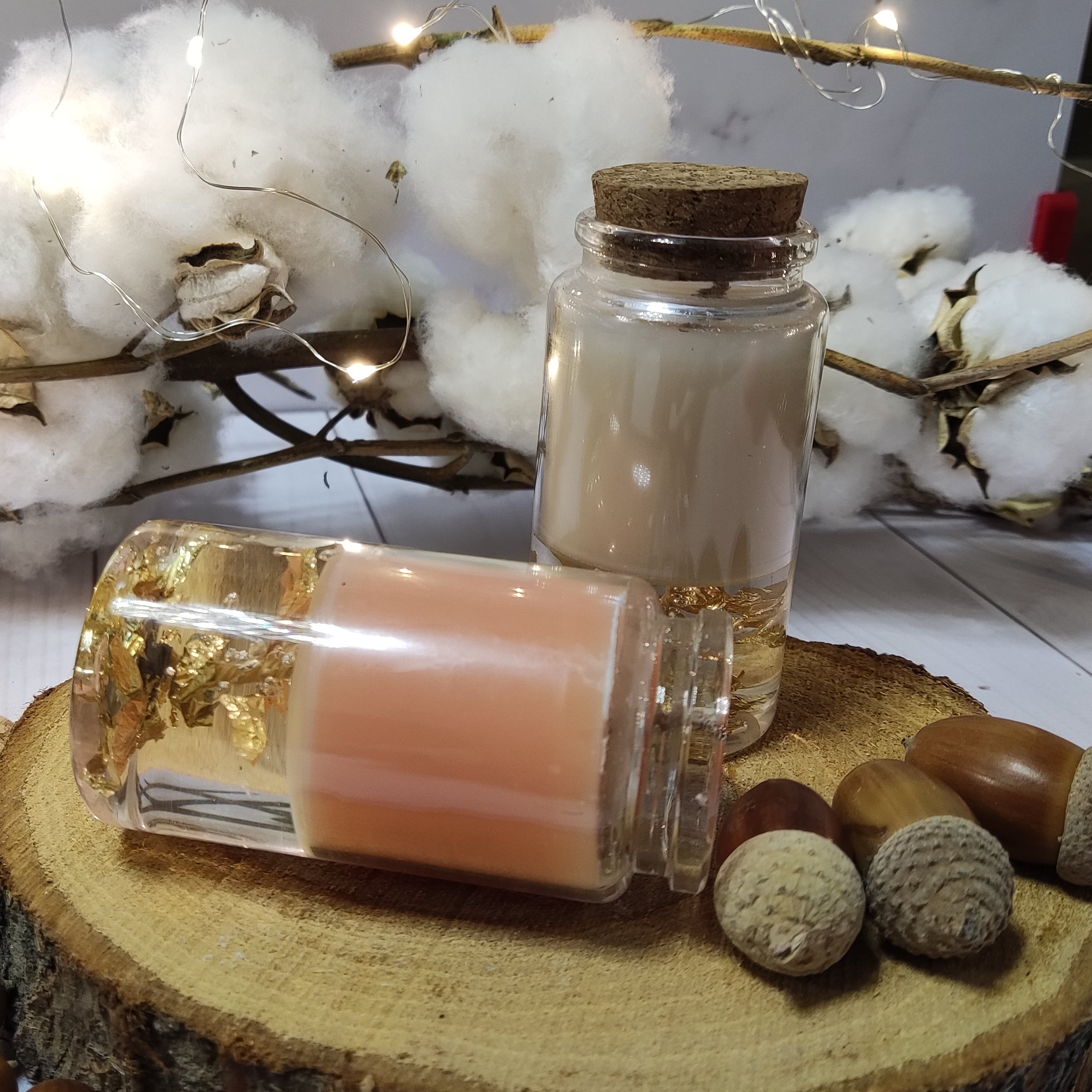 شمع شیشه پیرکس با درب چوب پنبه