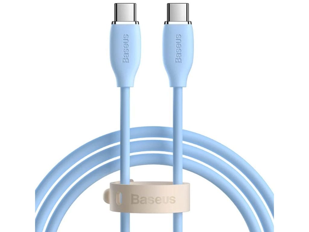 کابل تایپسی به تایپسی بیسوس Baseus CAGD030101 Jelly Liquid Silica Gel Type-C to Type-C Fast Charging Data Cable 2M