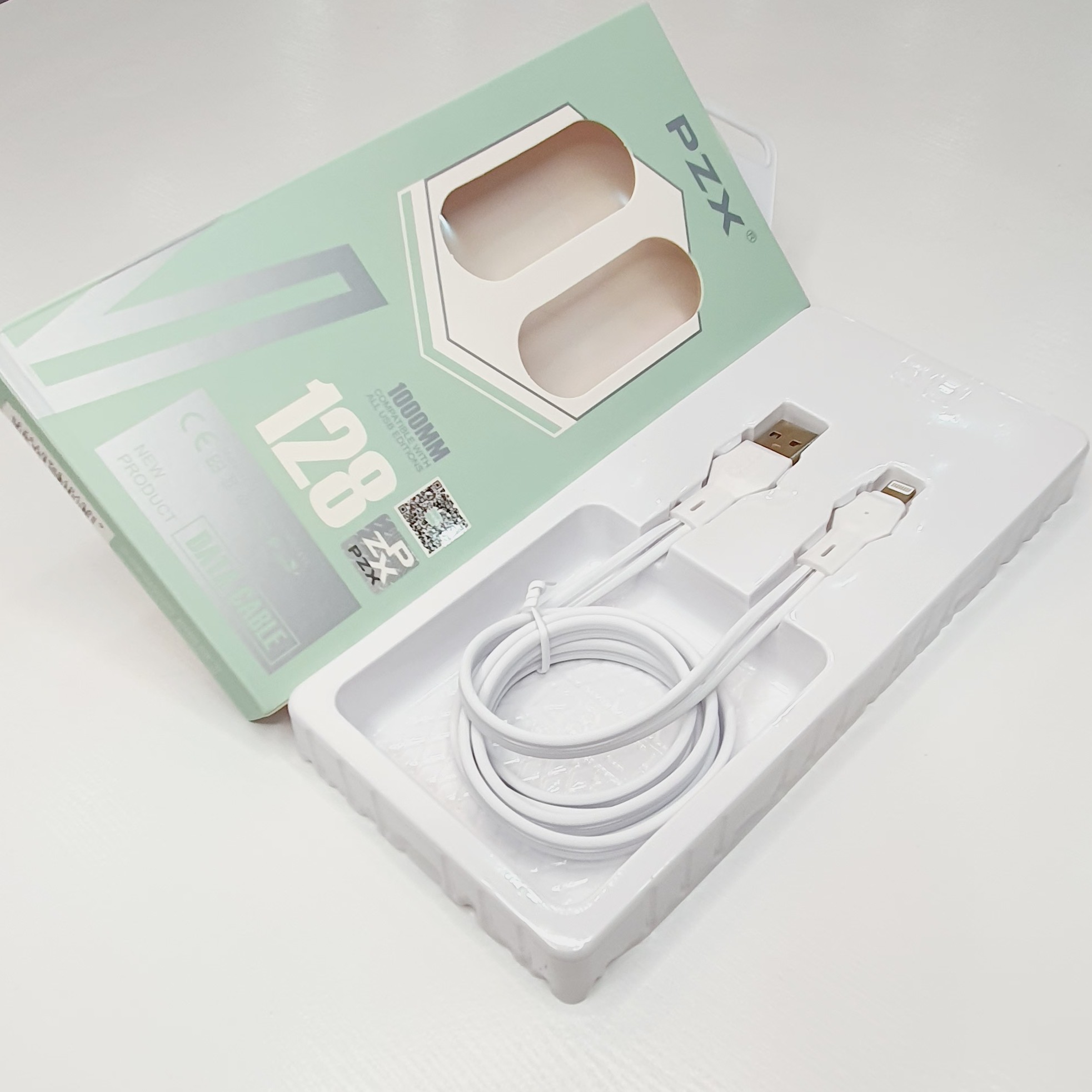 کابل  fast شارژ و دیتا لایتنینگ  آیفون یکسر usb برند pzx مدل V128 طول 1 متر  3آمپر دارای نشانگر led