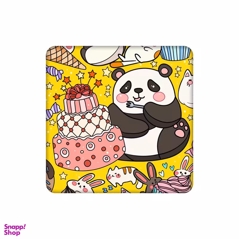 زیر لیوانی طرح خرس پاندا و کیک تولد کد 4282701