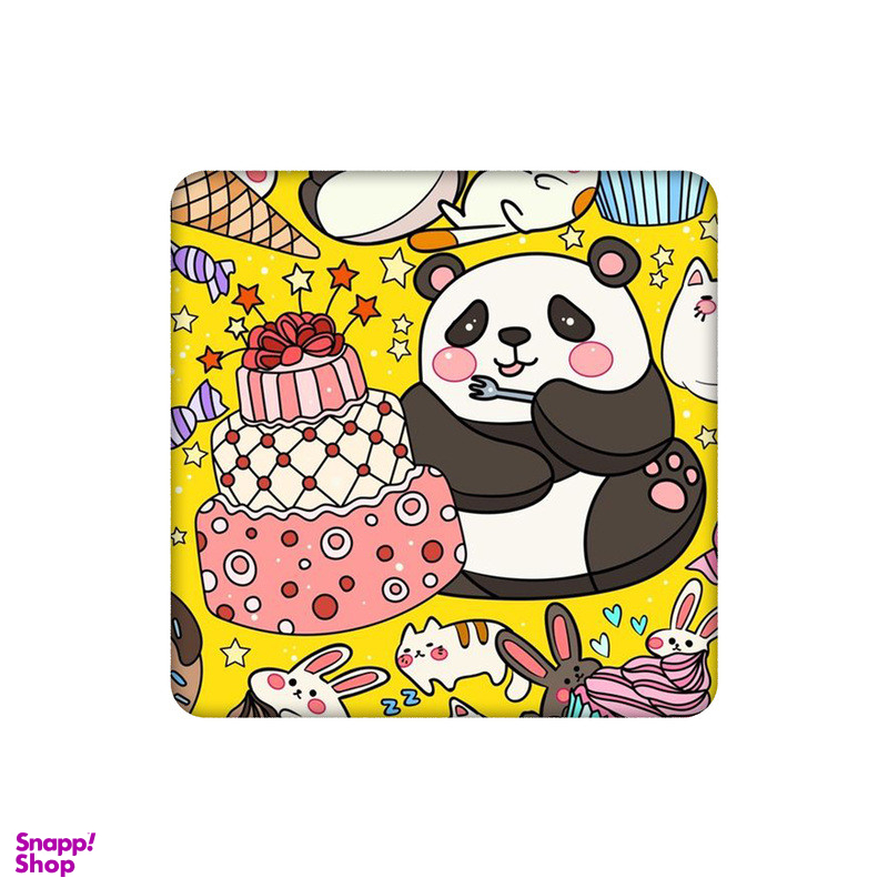 زیر لیوانی طرح خرس پاندا و کیک تولد کد 4282701
