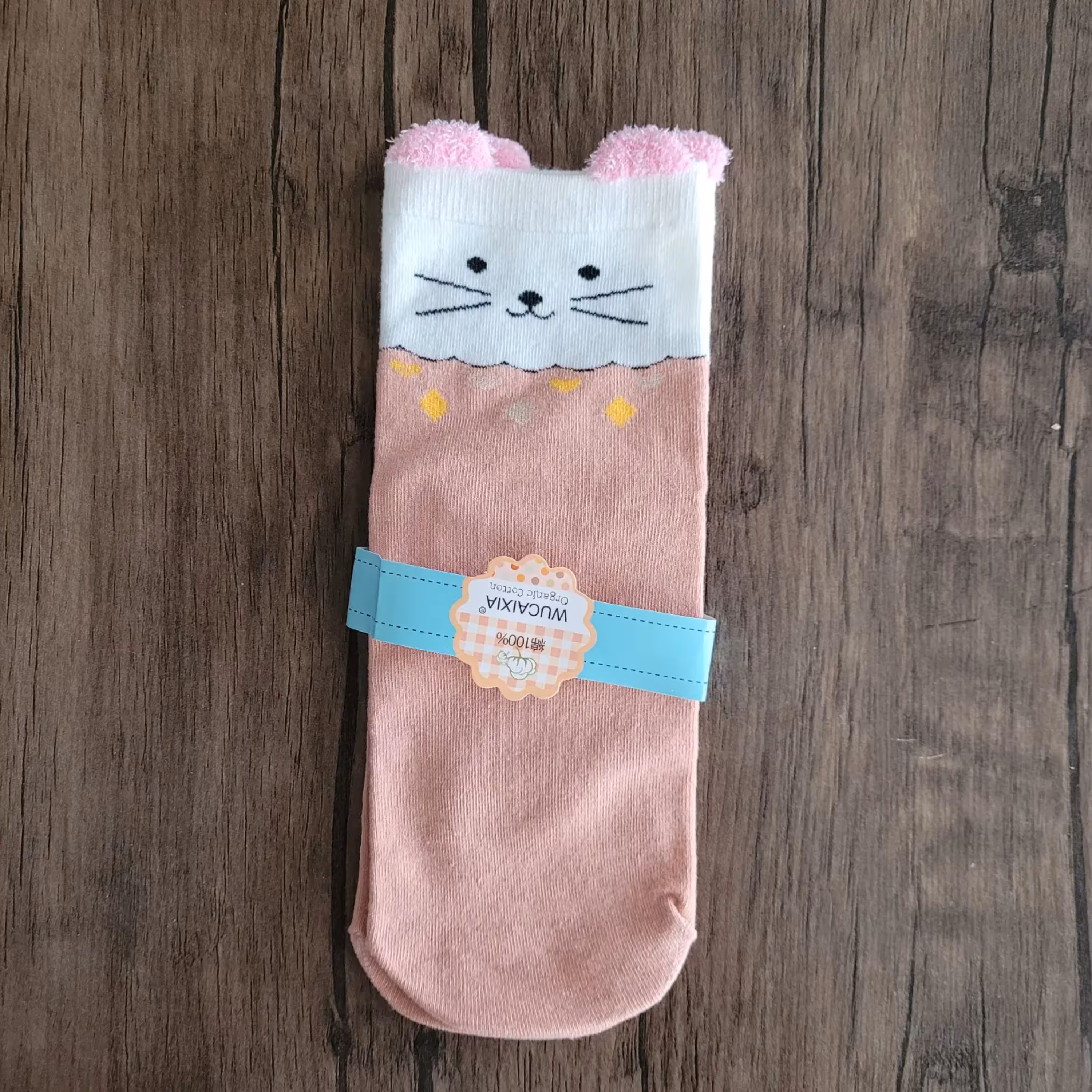 جوراب نیم ساق  گوشدار  فانتزی وارداتی فری سایز مناسب سایز 35 تا 40