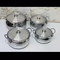 سرویس قابلمه روحی چکشی دسته دار ‌چهار تکه