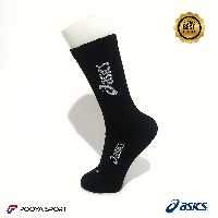 جوراب ورزشی حوله ای کبریتی asics اعلا ساق متوسط مشکی
