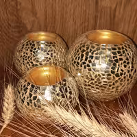 ست شمع آینه کاری شده جاشمعی شمعدان تزئینی