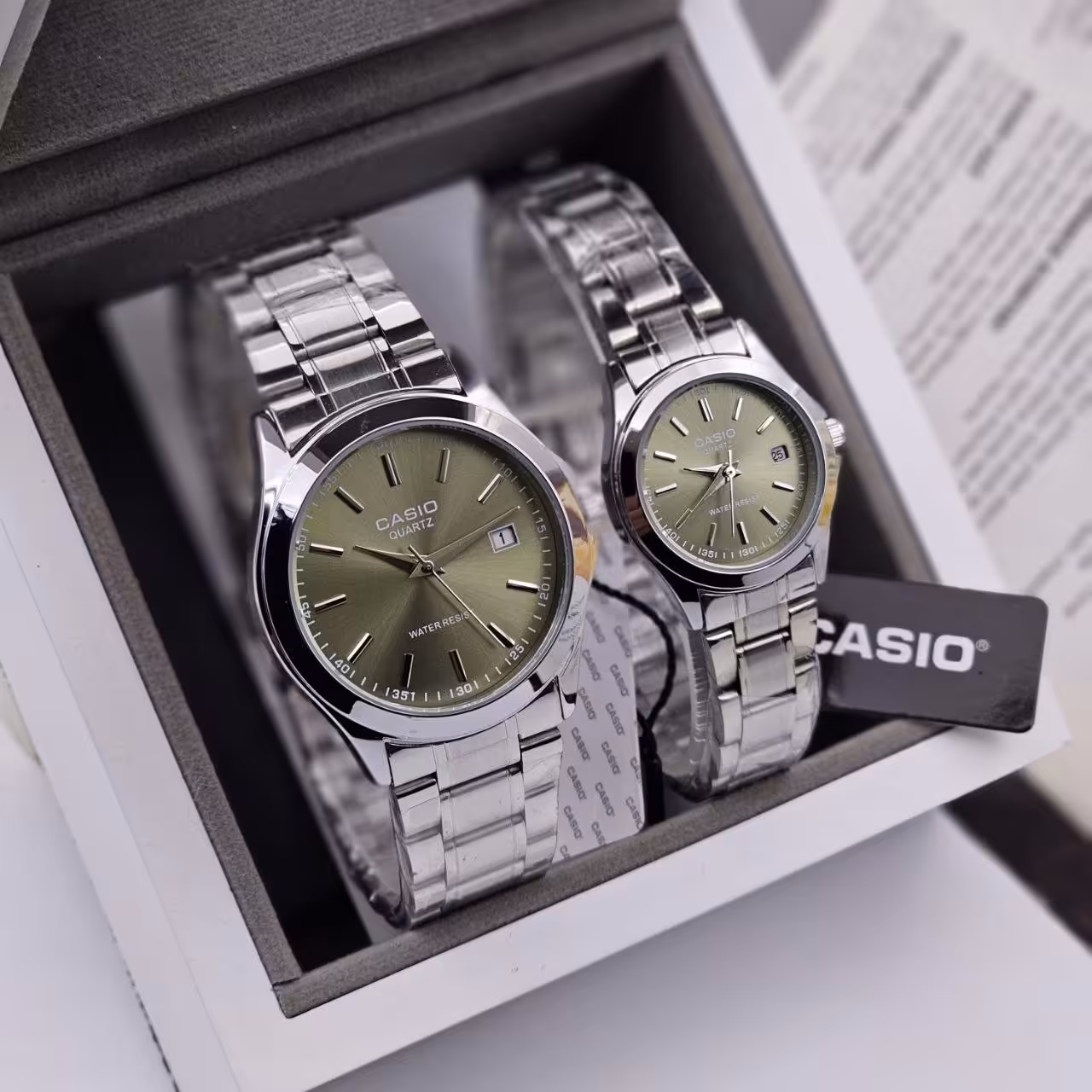 ساعت ست مردانه و زنانه کاسیو  casio  مدل MTP 1199 استیل و موتور ژاپن  