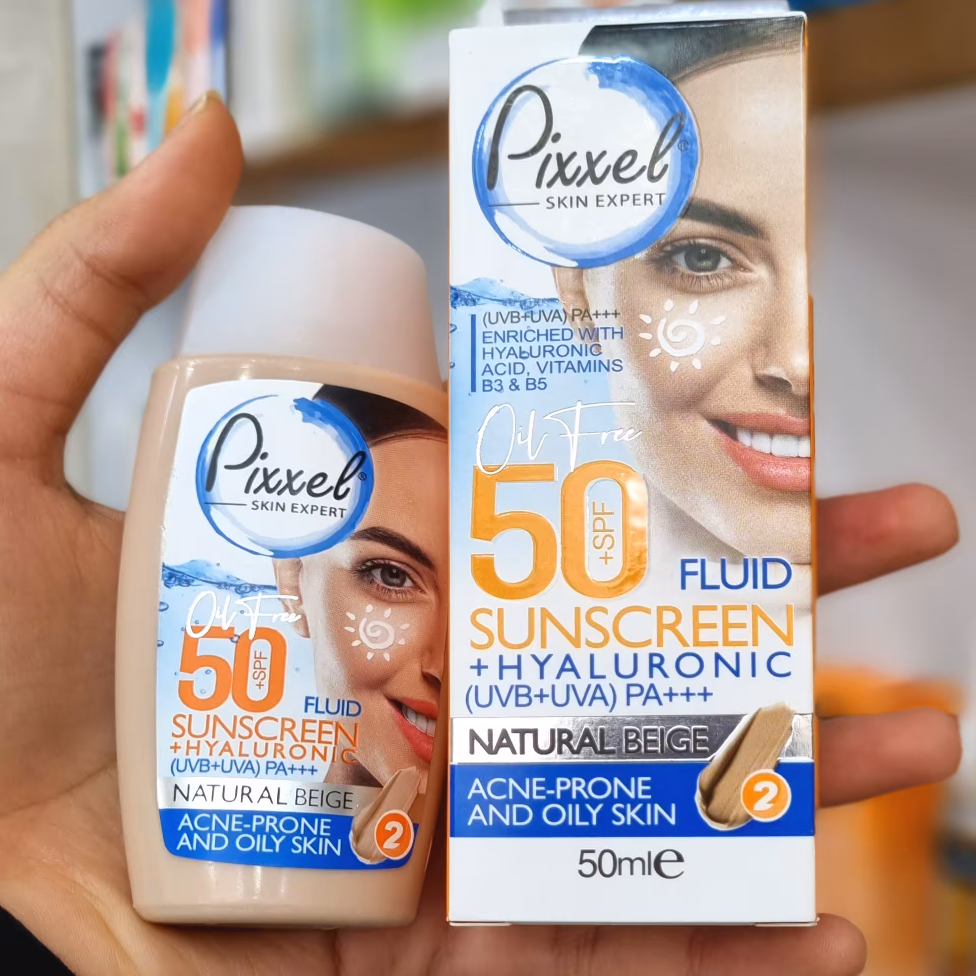 کرم ضد افتاب رنگ بژ طبیعی مناسب پوست های چرب و جوش دارو مختلط