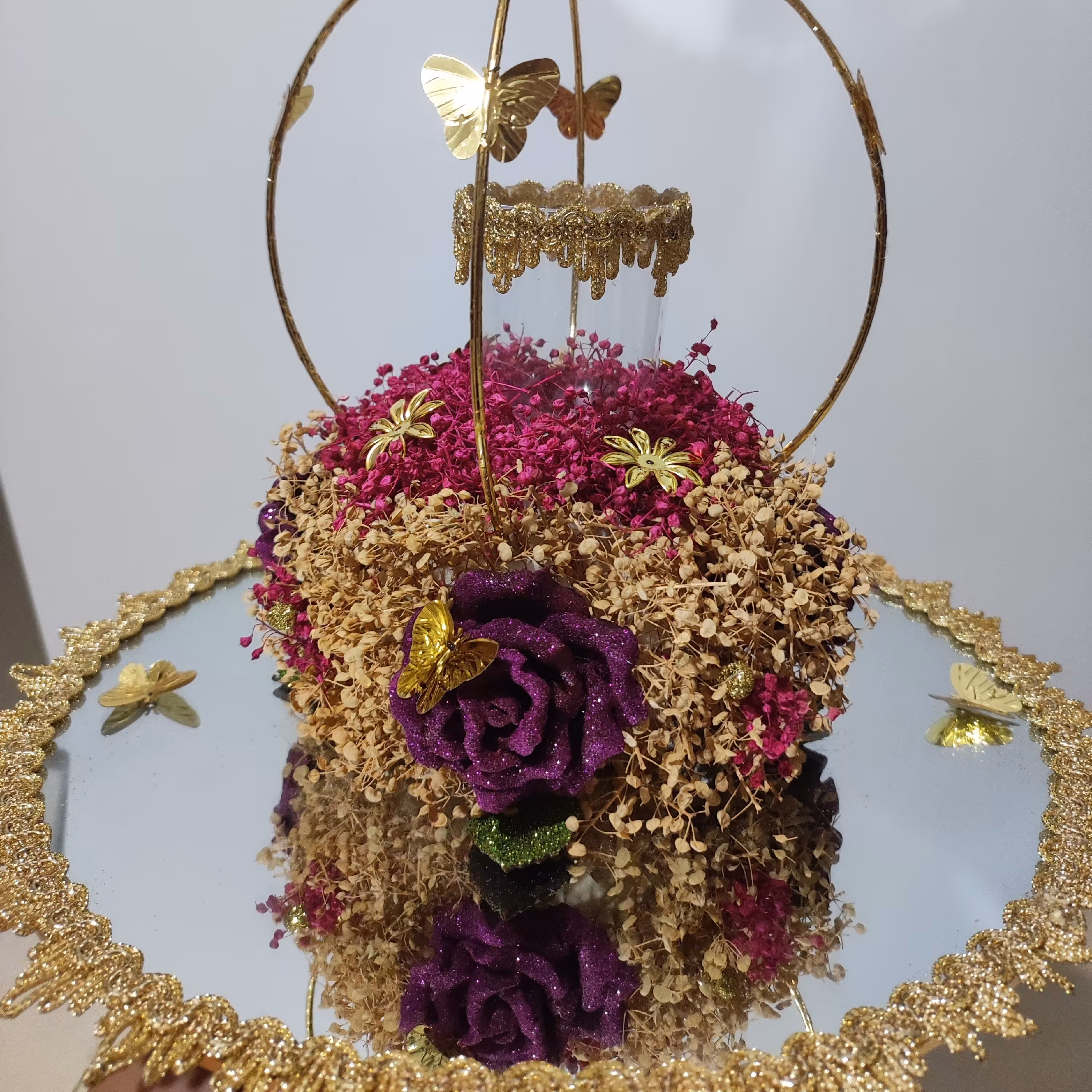 سینی حنا  گل رز بنفش                        