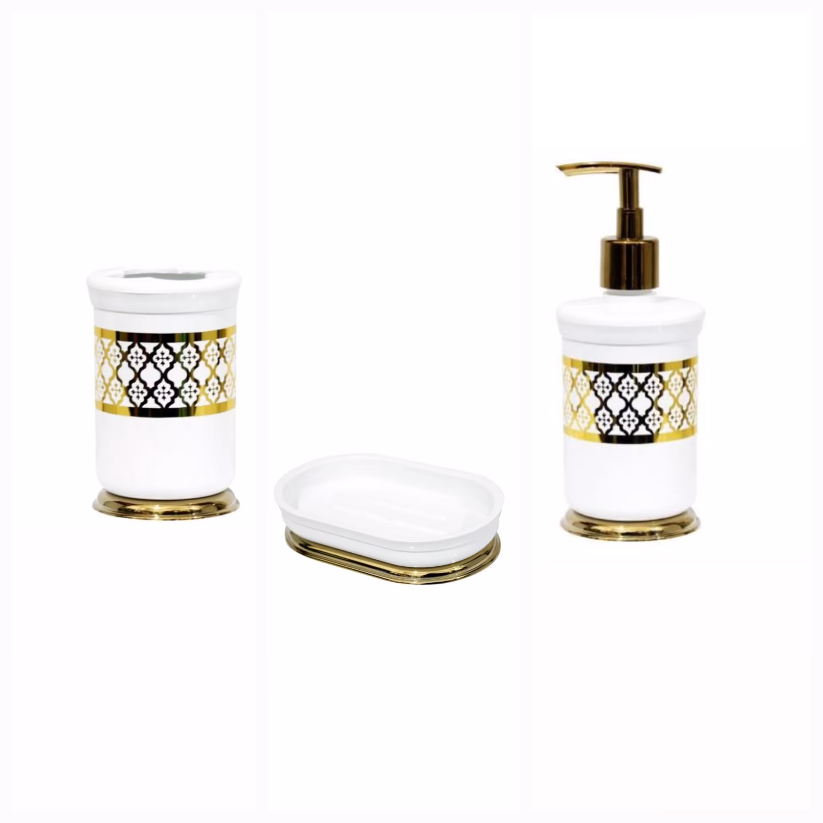 سه پارچه هارمونی مدل رویا سفید طلایی