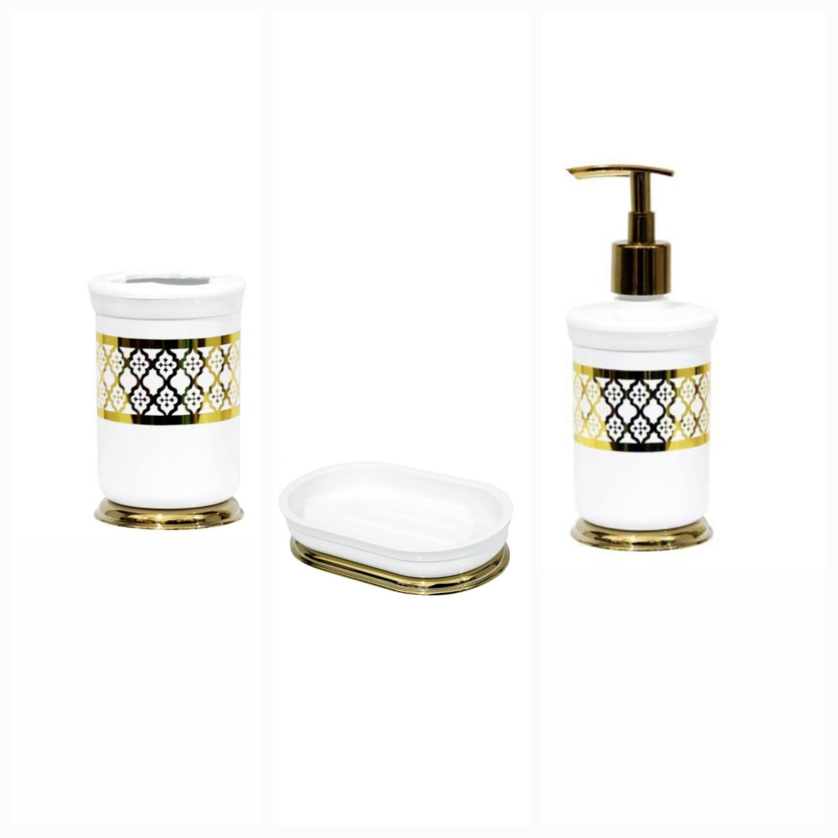 سه پارچه هارمونی مدل رویا سفید طلایی