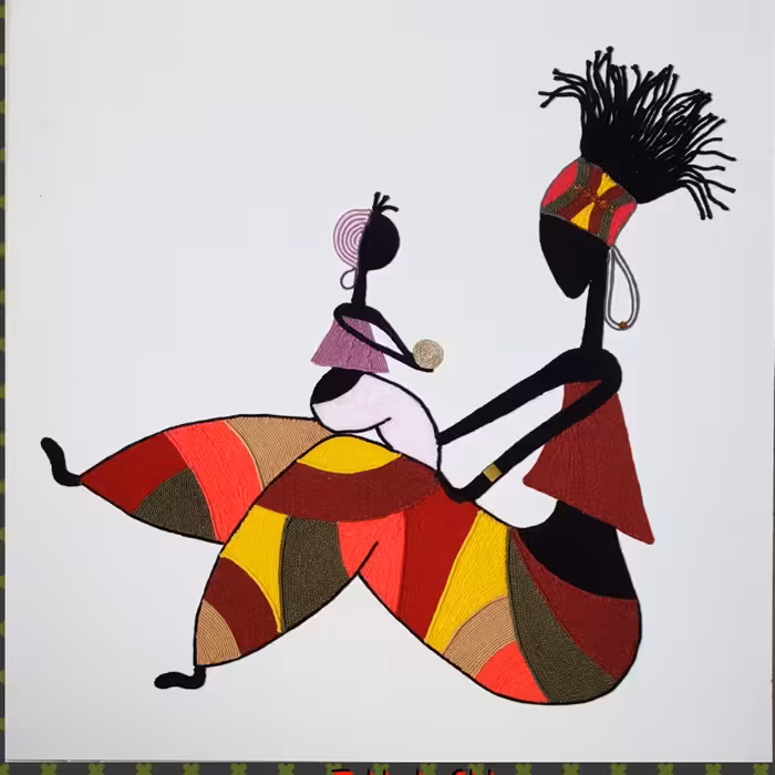 تابلو دکوراتیو طرح مادر و دختر . 90 در90 سانت