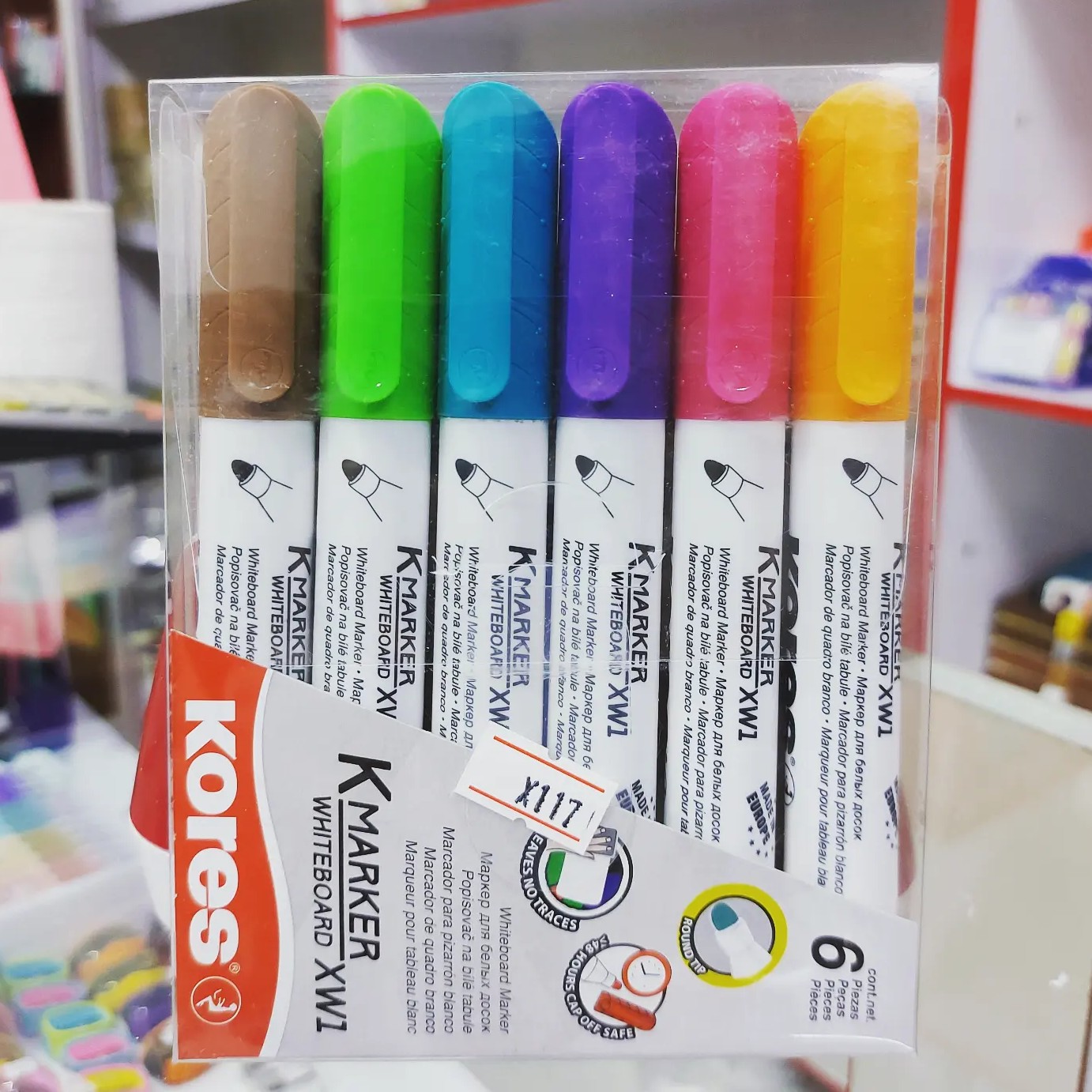 ست ماژیک وایت برد 6رنگ Kores ساخت جمهوری چک