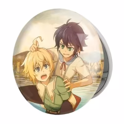 آینه جیبی خندالو طرح یویچیرو و میکائیل انیمه اسرافیل پایانی مدل تاشو کد 12660