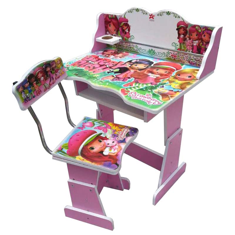 خرید میز و صندلی تحریر کودک طرح توت فرنگی کوچولو مدل MDF