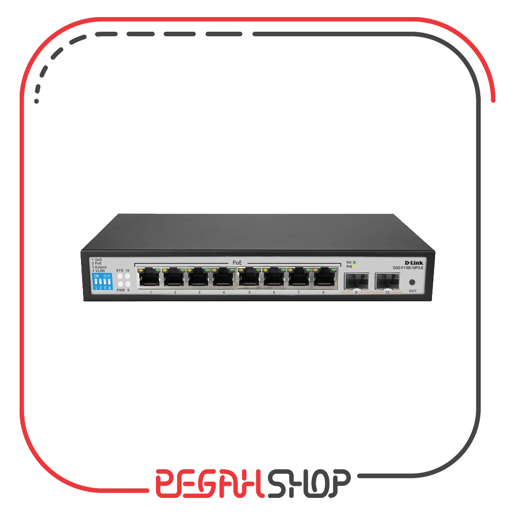 سوییچ مدیریتی برند D-Link مدل DGS-F1100-10PS-E