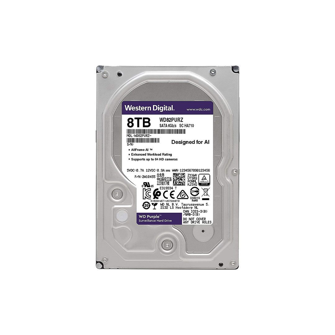 مشخصات ، قیمت و خرید هارد دیسک اینترنال وسترن دیجیتال PURPLE ظرفیت 8 ترابایت | آبتین مال
