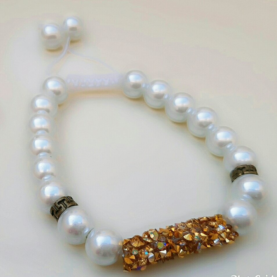 دستبند مروارید و سوارسکی