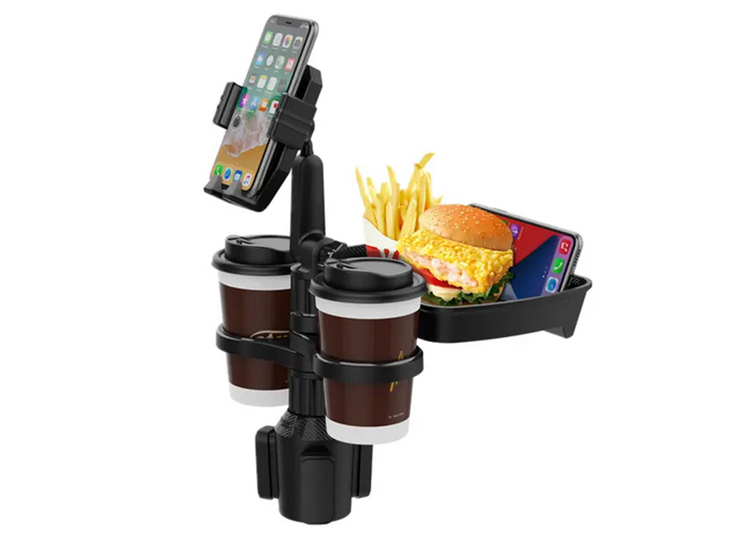 هولدر لیوانی به همراه سینی غذاخوری قابل تنظیم خودرو  Cup holder with adjustable car dining tray HCB06