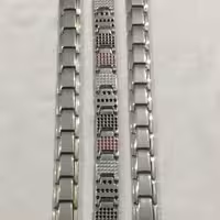 دستبند مغناطیسی سلامت نقره ای با خط طلایی