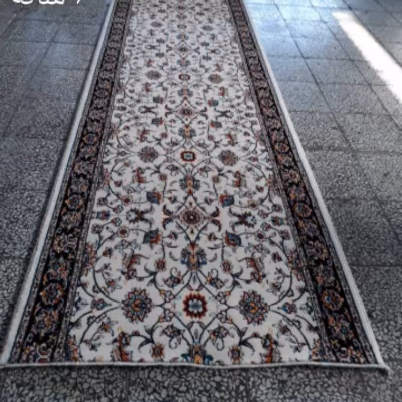کناره  فرش  سایز   (4.90در 1)  نقشه افشان کرم  500 شانه 