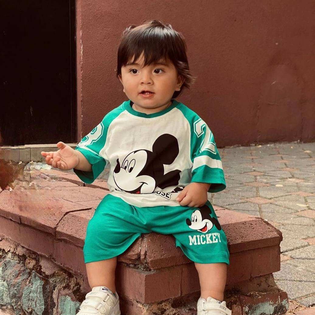 ست تیشرت وشلوارک اسپرت نخ پنبه دخترانه وپسرانه مناسب 4تا9سال ارسال رایگان