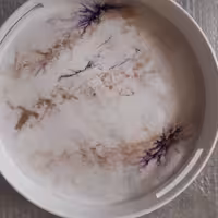 سینی رزین طرح سفید بنفش