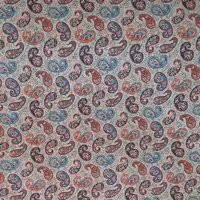 پارچه ترمه یزد با زمینه نقره کوب