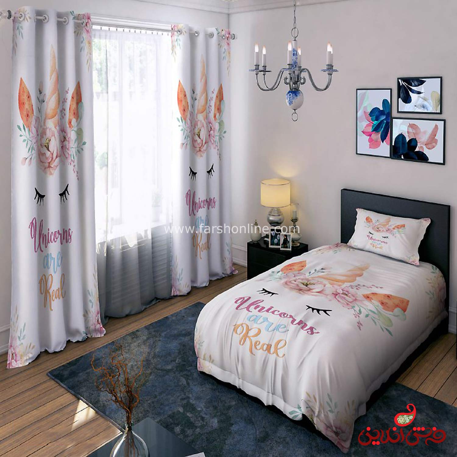 روتختی طرح اسب تک شاخ(یونیکورن)کد 15599