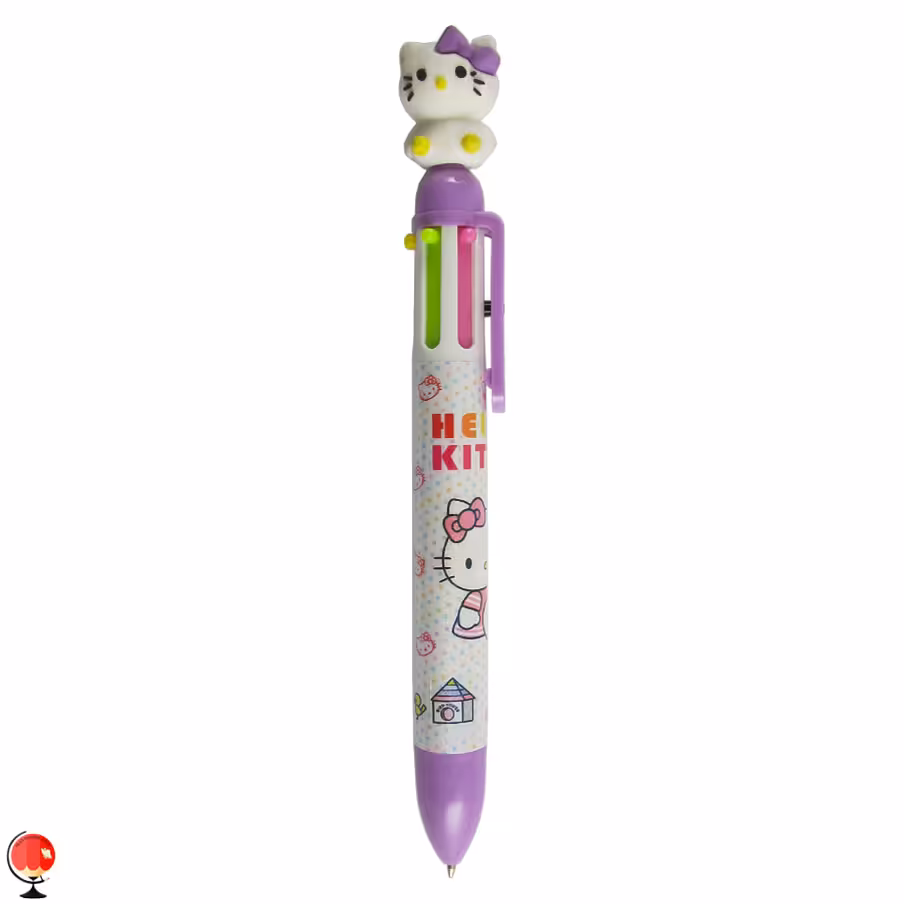 خودکار فانتزی شش رنگ کیتی بنفش