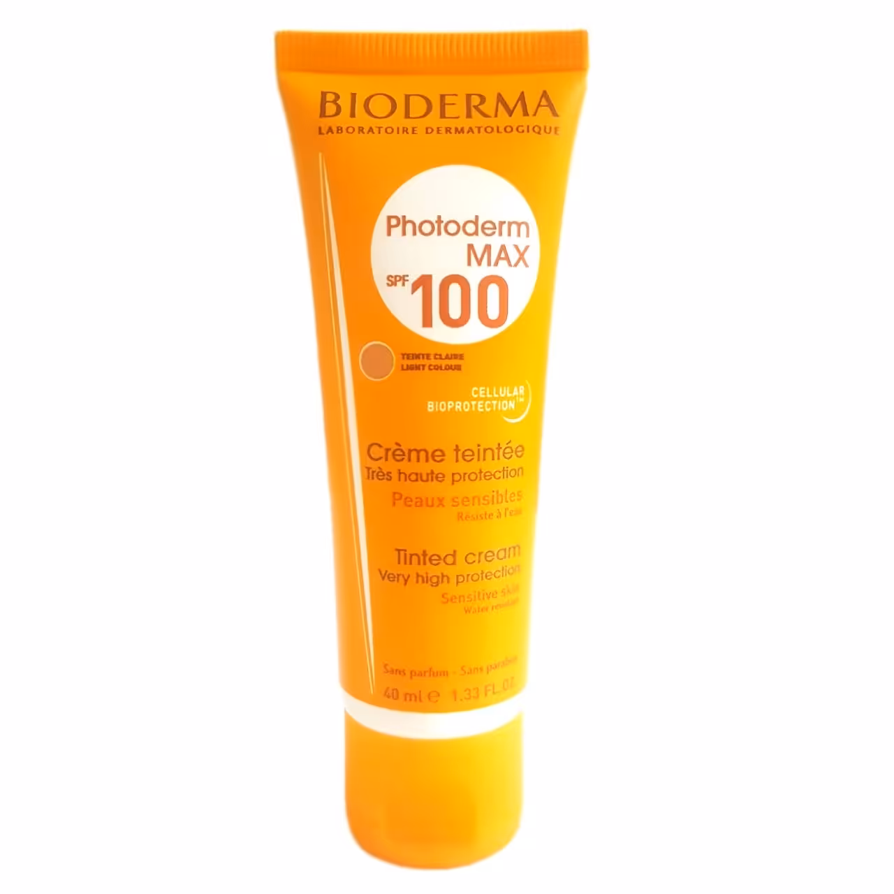 کرم ضد آفتاب بیودرما مدل مکس کرم پودری با لیبل نقره ای حجم 40 گرم