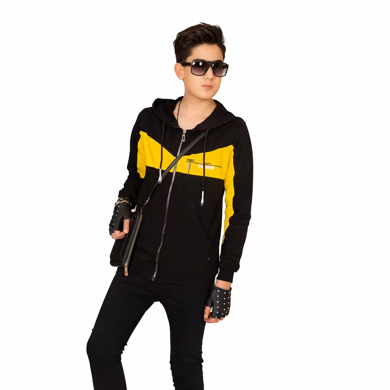 هودی دخترانه و پسرانه مدل core رنگ زرد