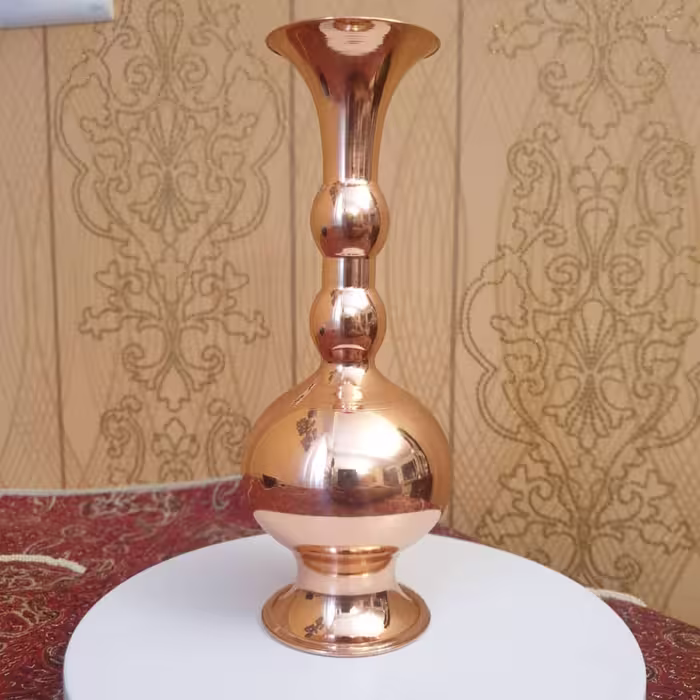 گلدان مسی خمره ای نانوشده  ارتفاع19