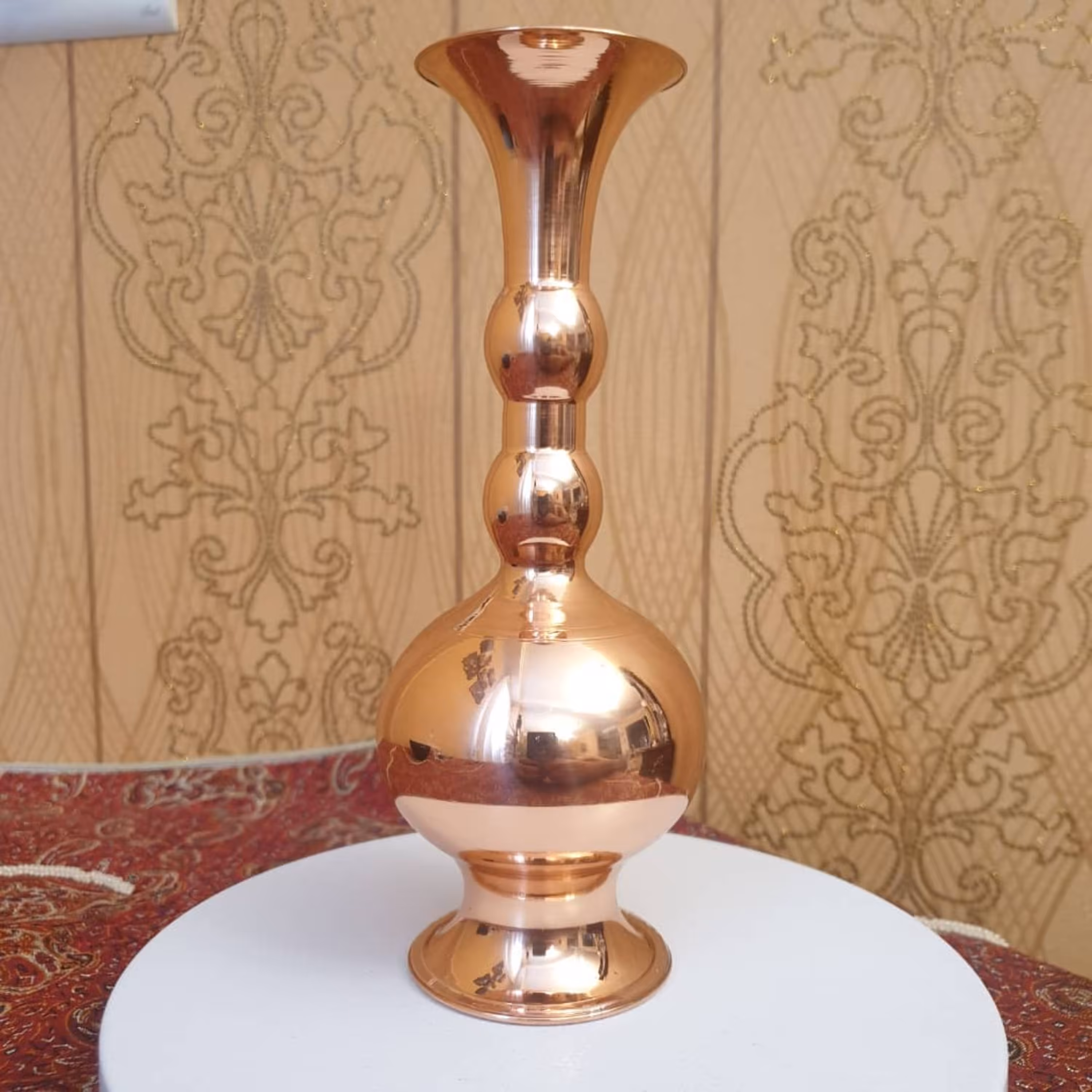 گلدان مسی خمره ای نانوشده  ارتفاع19