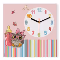 ساعت دیواری کودک MOMMY طرح جغد عینکی کد 8257