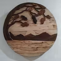 تابلو معرق تمام چوب آرامش طبیعت