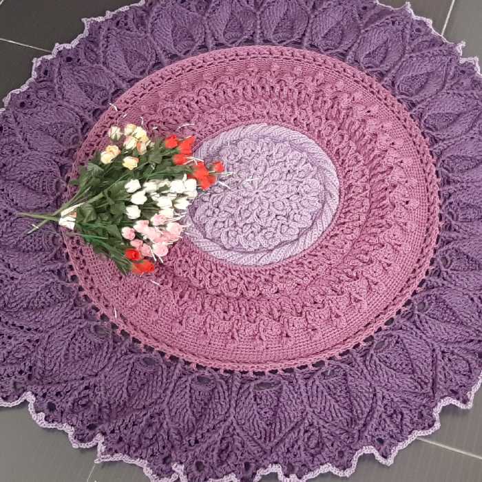 فرشینه شکوه خلقت مکرومه سه سوزنه رنگبندی طبق سلیقه مشتری فوق العاده شیک و کاملا دست بافت 