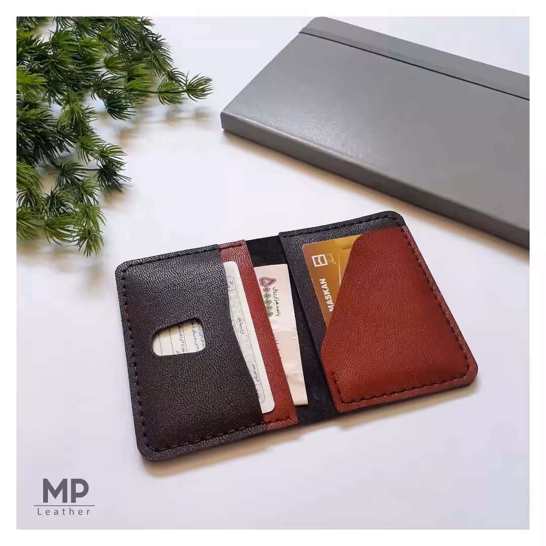 کیف کارت جیبی و پول تاشده مدل جدید چرم طبیعی دستدوز