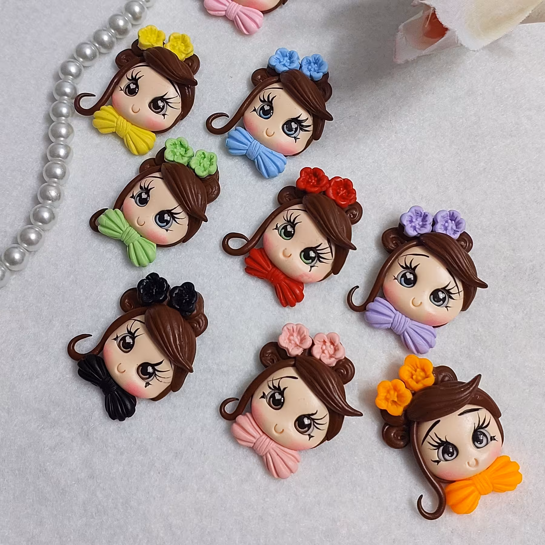 پیکسل خمیری یلدا دخترانه صورت پاپیون مگنت نشکن گیفت اکسسوری گیره روسری گیره مو