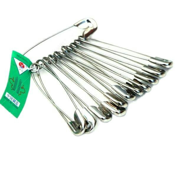 سنجاق قفلی فلزی سایز 4 بسته 12 عددی