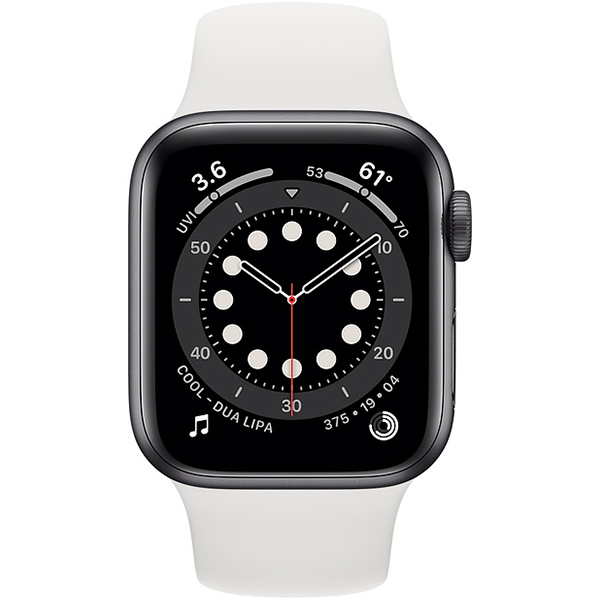 سری 6 آلومینیوم 44 میلیمتری مردانه قاب خاکستری با بند اسپرت سفید - Hiapple.ir