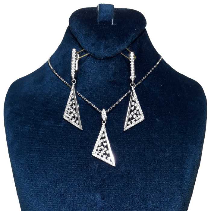 نیمست نقره 925 وارداتی با روکش طلا سفید کد 24