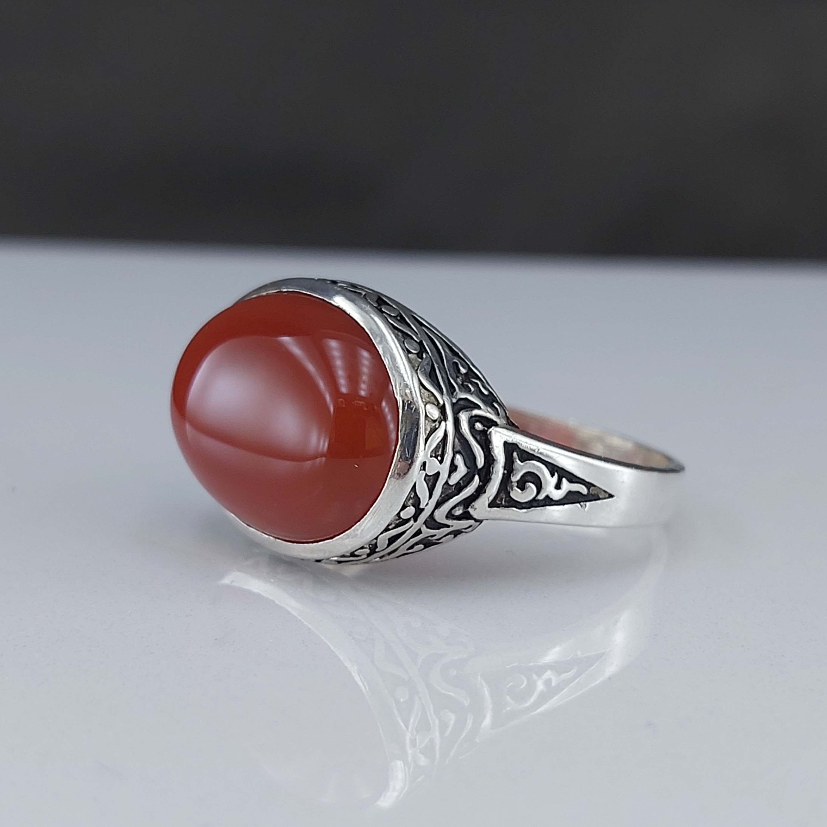 انگشتر نقره عقیق سرخ خراسانی 