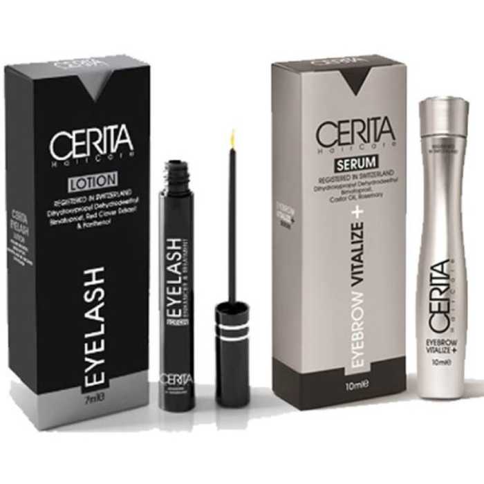 محلول تقویت کننده مژه سریتا مدل 012 حجم 7 میلی لیتر به همراه سرم احیا کننده ابرو