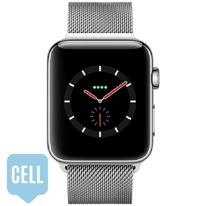 سری 3 استیل مردانه 42 میلیمتری Stainless Steel Case with Milanese Loop - سلولار - Hiapple.ir