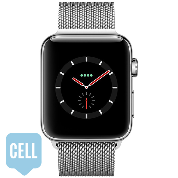 سری 3 استیل مردانه 42 میلیمتری Stainless Steel Case with Milanese Loop - سلولار - Hiapple.ir