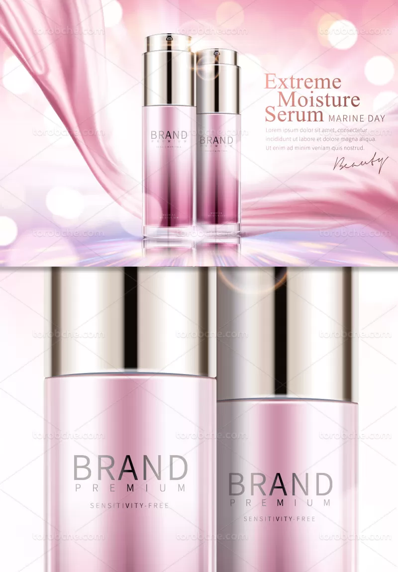 وکتور محصول آرایشی تبلیغاتی | گرافیک با طعم تربچه